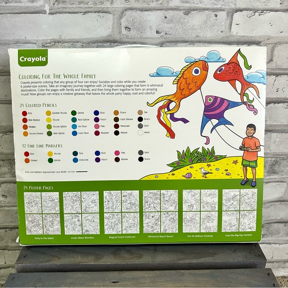Crayola Family Escapes Group Coloring Scenes 60 Piece Set Markers Pencils Pages - Picture 6 of 16
